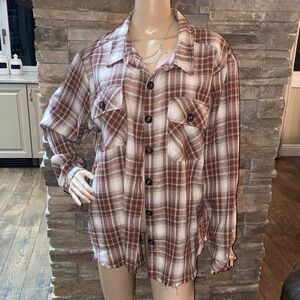 Democracy Plaid Button-Up Shirt -XL
